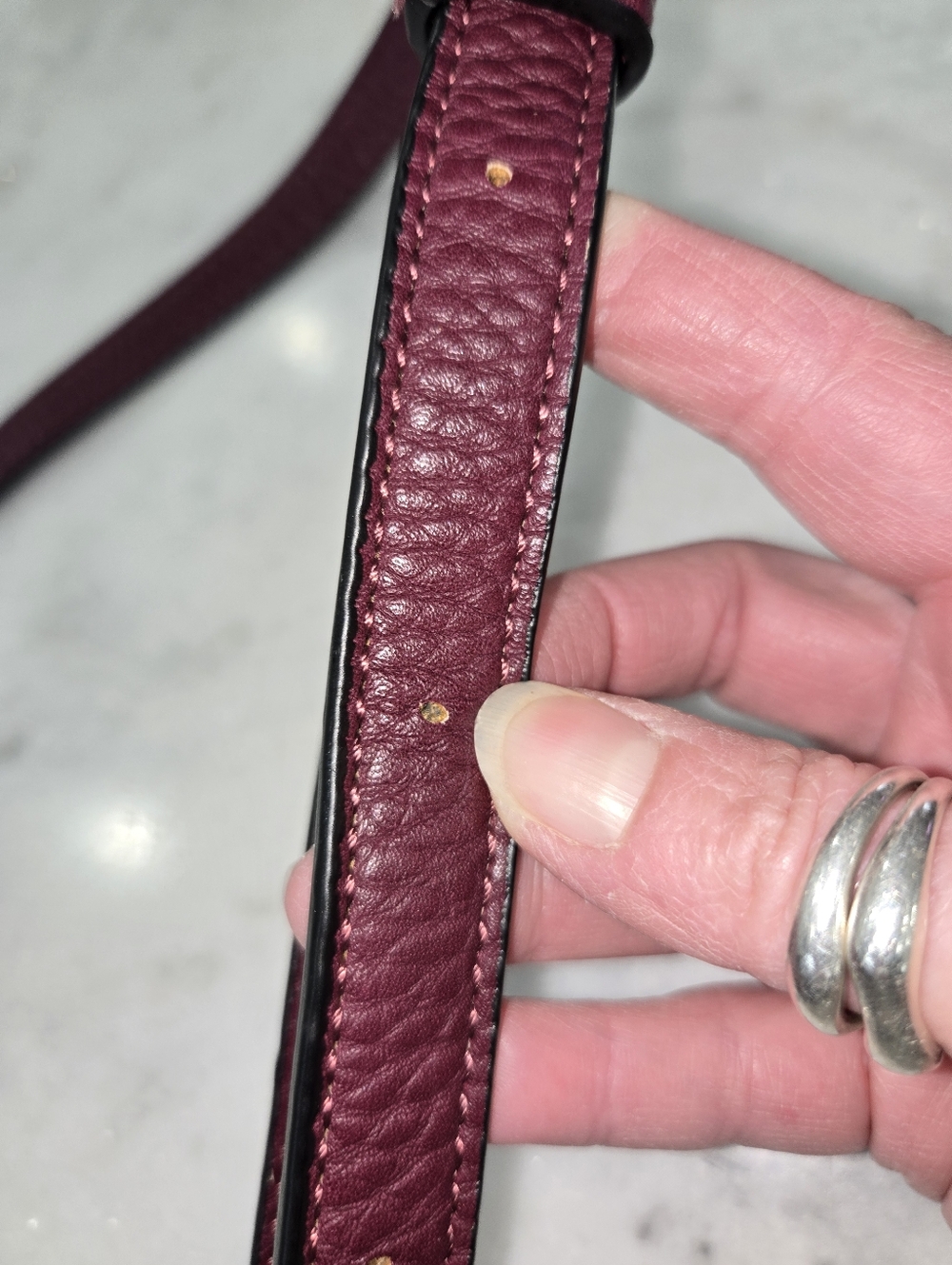 Urban Expressions Plum Pebbled Shoulder Bag with Gold Hardware - Picture 13 of 16